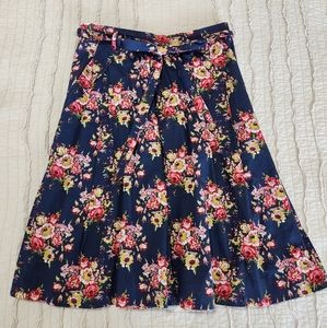 DownEast Basics A-Line Skirt, Size Medium, Navy Blue